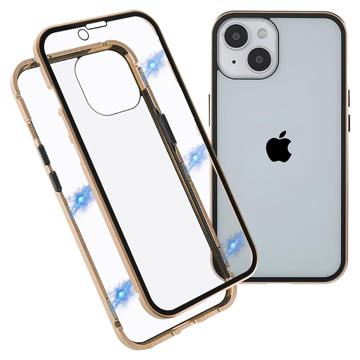iPhone 14 Max Magnetisk Skal med Härdat Glas - Guld
