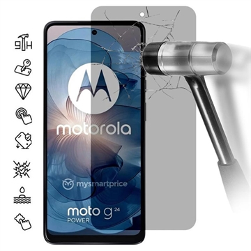 Motorola Moto G04/G24 Privacy Härdat Glas Skärmskydd