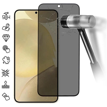 Samsung Galaxy S25+ Privatliv skärmskydd av härdat glas - stöd för upplåsning med fingeravtryck - Svart kant