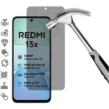 Xiaomi Redmi 13x Privacy Härdat Glas Skärmskydd