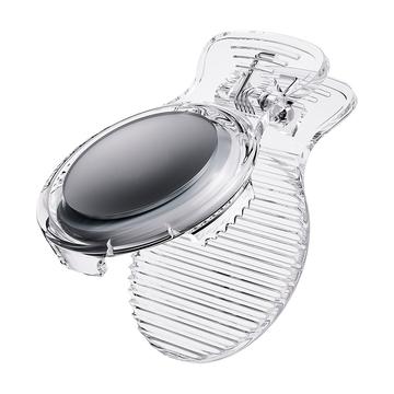 Skyddsfodral med klämma för Apple AirTag 1/2 Tracker Bluetooth Locator PC Cover - Genomskinlig