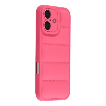 iPhone 17 Pufferjacka Stötsäkert TPU-skal - Hot Pink