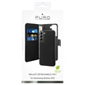 Puro 2-i-1 Magnetisk Samsung Galaxy S22 5G Plånboksfodral - Svart