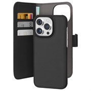 iPhone 15 Pro Puro 2-i-1 Magnetisk Plånboksfodral - Svart