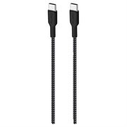 Puro Fabric ultrastark USB-C / USB-C-kabel - 1,2 m, 30 W - svart