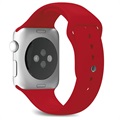 Puro Icon Apple Watch Series 7/SE/6/5/4/3/2/1 Silikonarmband - 45mm/44mm/42mm - Röd
