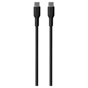 Puro Icon mjuk USB-C / USB-C-kabel - 1,5 m - svart