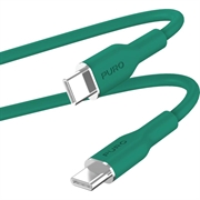 Puro Icon mjuk USB-C / USB-C-kabel - 1,5 m - mörkgrön