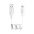 Puro USB-A / Lightning spiralkabel - 1m - Vit