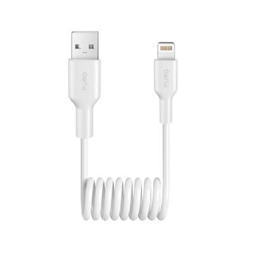 Puro USB-A / Lightning spiralkabel - 1m - Vit
