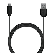 Puro USB-A / USB-C laddnings- och synkroniseringskabel - 1 m, 2A - Svart