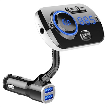 QC3.0 Billaddare / Bluetooth FM-sändare med RGB BC49AQ - Svart