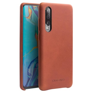 Qialino Premium Huawei P30 Läderskal - Brun