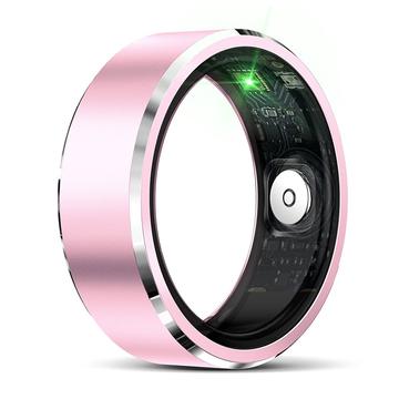 R5 Smart ring i aluminiumlegering med laddningsfodral - Storlek: 10/19.9mm - Rosa