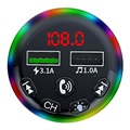 RGB LED Bluetooth FM-sändare / Billaddare F13 med 2x USB