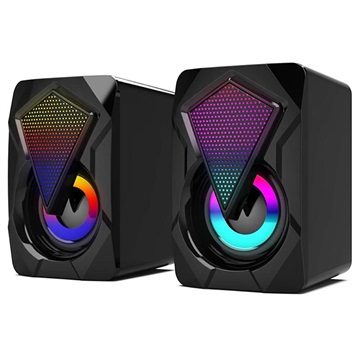 RGB Stereo Gaming Högtalare X2 - 2x3W - Svart