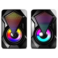 RGB Stereo Gaming Högtalare X2 - 2x3W - Svart