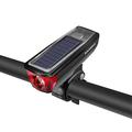 ROCKBROS HJ-052 Cykellampa med framljus Solcellsladdning Power Bank Cykellampa med klocka - Svart/Röd