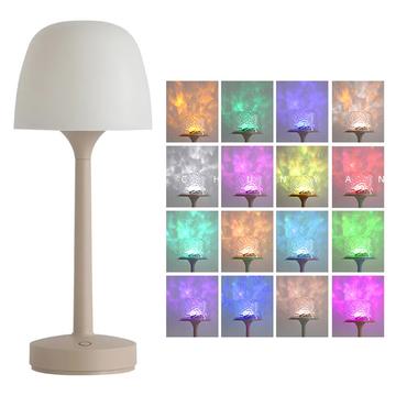 Uppladdningsbar RGB-projektorlampa med havsvåg och fjärrkontroll