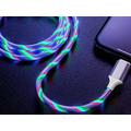 Reekin LED Flytande RGB 3-i-1-kabel - MicroUSB, Lightning, USB-C - 1m