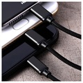 Remax Gition 3-i-1 USB Kabel - Lightning, Typ-C, MicroUSB - Svart
