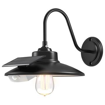 Retro solcellslampa för ladugård med Edison LED och rörelsesensor