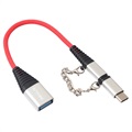 Rexus 2-i-1 USB 2.0 / USB-C och MicroUSB OTG Kabel Adapter - Silver