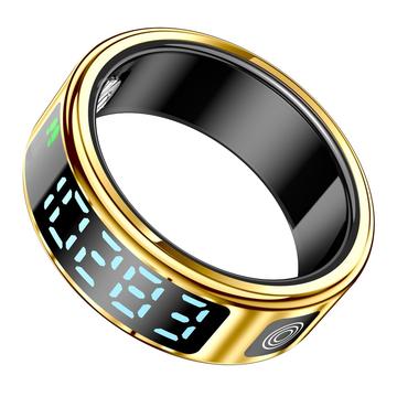 SR08 Smart Ring med digital display - Storlek: 20.7mm - Ljus guld