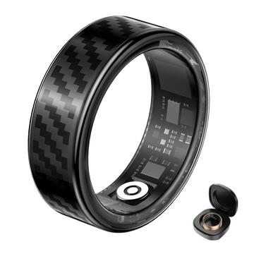SY02 Smart ring med kolfibermönster - Storlek: 19.9mm - Svart