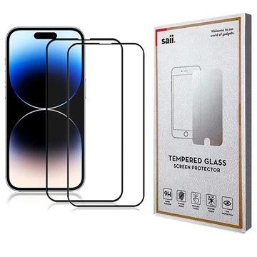 iPhone 15 Pro Saii 3D Premium Härdat Glas Skärmskydd - 9H - 2 St.
