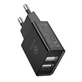 Saii Amorus 2 x USB Snabb Väggladdare - 12W - Svart
