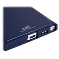Saii Kolfiber Samsung Galaxy S22 Ultra 5G TPU Skal - Blå