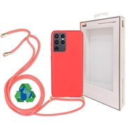 Saii Eco-line Samsung Galaxy S21 Ultra 5G Skal med Rem - Röd