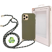 Saii Eco-Line iPhone 11 Pro Bionedbrytbar Skal med Rem - Grön