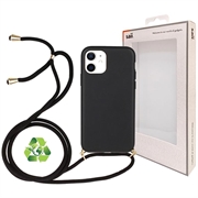 Saii Eco-Line iPhone 12 Mini Bionedbrytbar Skal med Rem- Svart