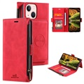 Saii Dragkedja iPhone 13 Plånboksfodral med Rem - Röd