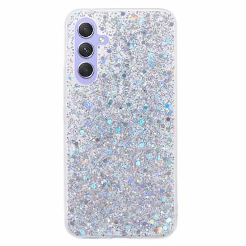 Samsung Galaxy A05s Glitter Flakes TPU-skal - Silver