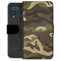 Samsung Galaxy A12 Premium Plånboksfodral - Kamouflage