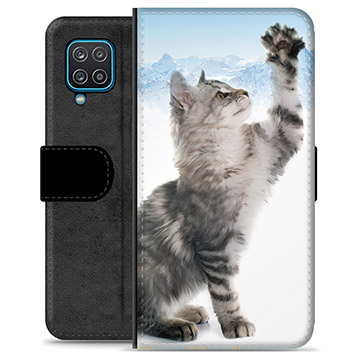 Samsung Galaxy A12 Premium Plånboksfodral - Kat