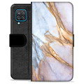 Samsung Galaxy A12 Premium Plånboksfodral - Elegant Marmor