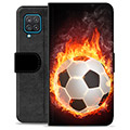 Samsung Galaxy A12 Premium Plånboksfodral - Fotbollsflamma
