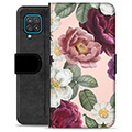 Samsung Galaxy A12 Premium Plånboksfodral - Romantiska Blommor
