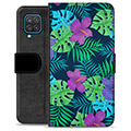 Samsung Galaxy A12 Premium Plånboksfodral - Tropiska Blommor