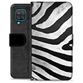 Samsung Galaxy A12 Premium Plånboksfodral - Zebra