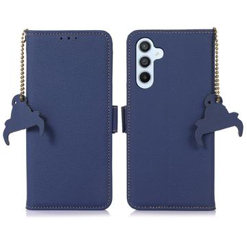 Samsung Galaxy A15 Läder Plånboksfodral med RFID - Blå