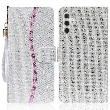 Samsung Galaxy A16 Plånboksfodral med glitter - Silver