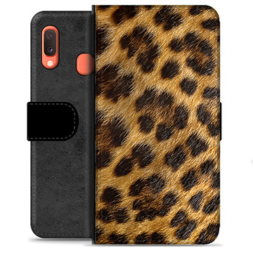 Samsung Galaxy A20e Premium Plånboksfodral - Leopard