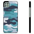 Samsung Galaxy A22 5G Skyddsskal - Blå Kamouflage