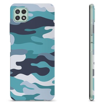 Samsung Galaxy A22 5G TPU-Skal - Blå Kamouflage
