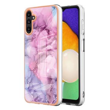 Samsung Galaxy A36 Marble Pattern Elektropläterat IMD TPU Skal - Blå / Rosa